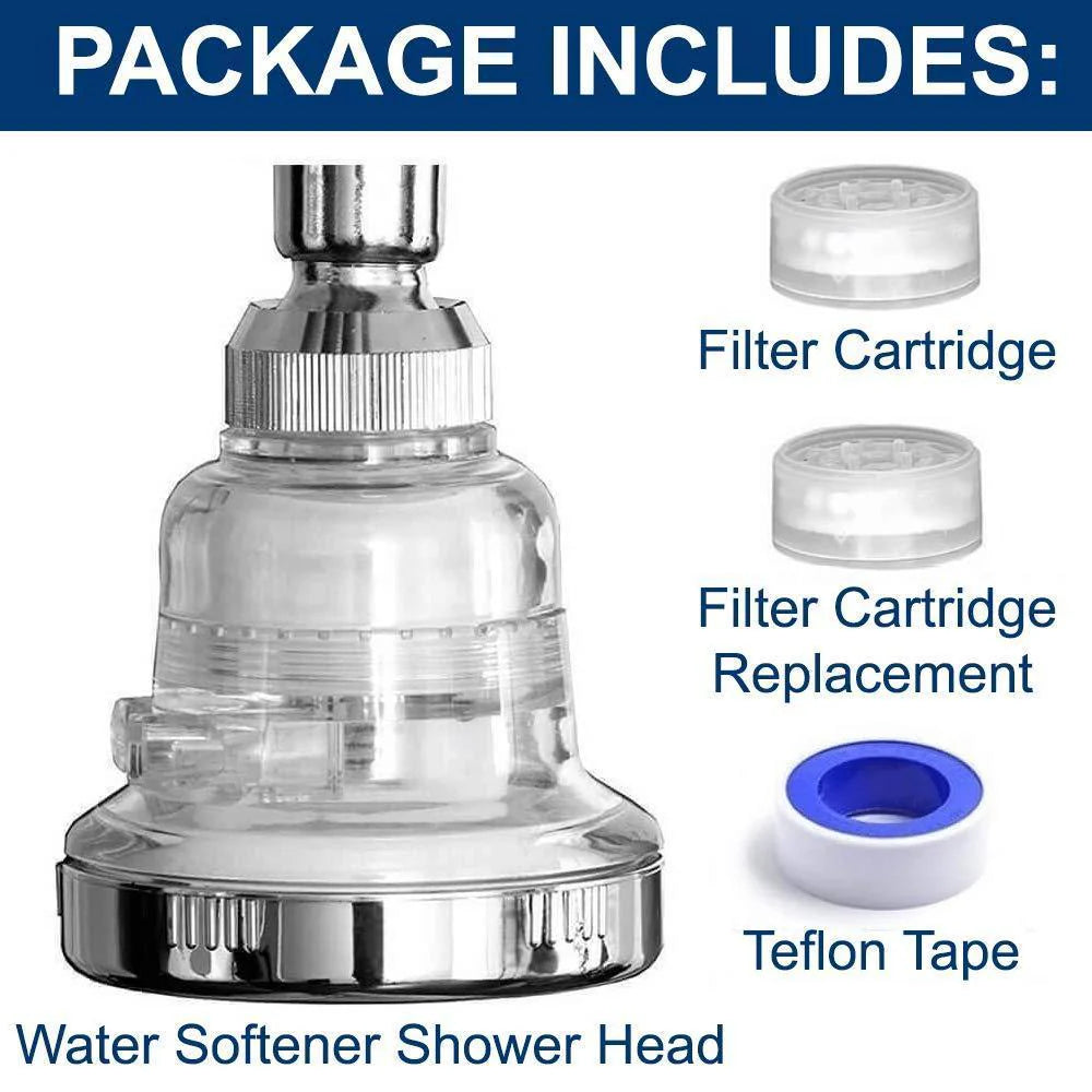 Water Softener Shower Head Filter Chlorine & Fluoride Filter Rain Showerhead