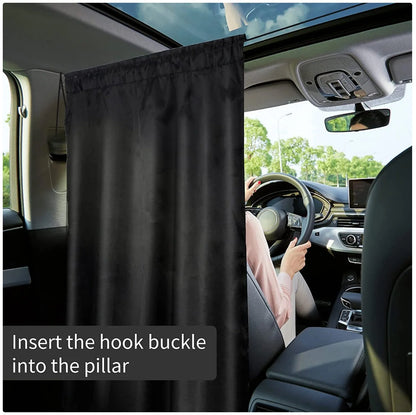 Car Rear Partition Curtain - Privacy Divider for Vehicles, UV Protection & Universal Fit