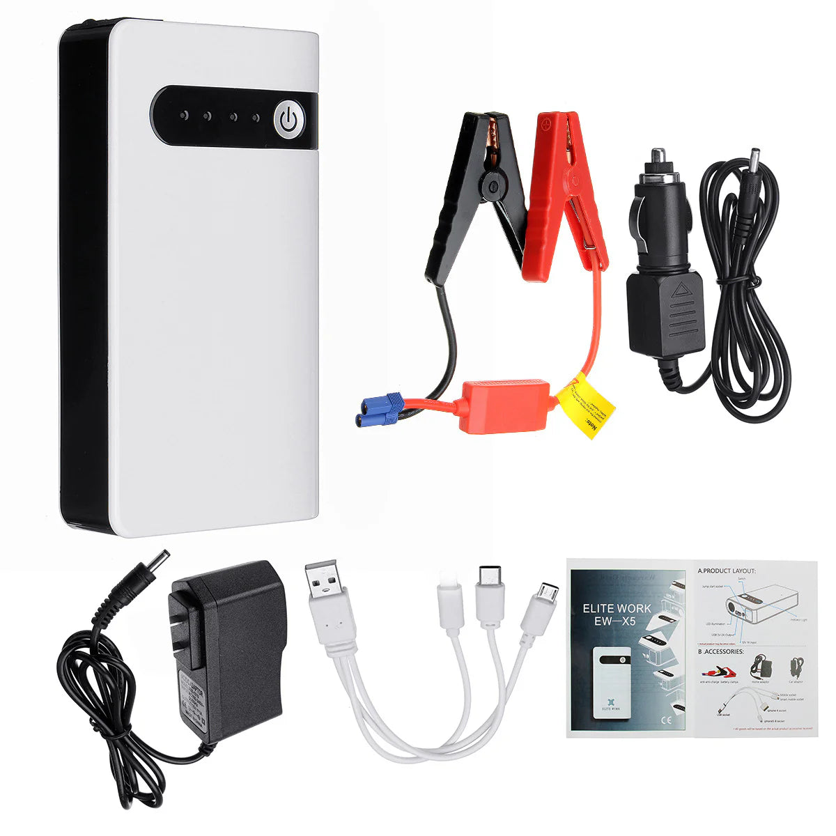 Portable Car Jump Starter USB Power Bank Emergency Battery Charger