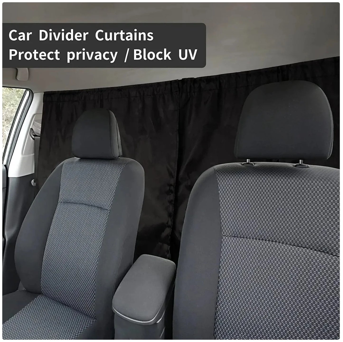 Car Rear Partition Curtain - Privacy Divider for Vehicles, UV Protection & Universal Fit
